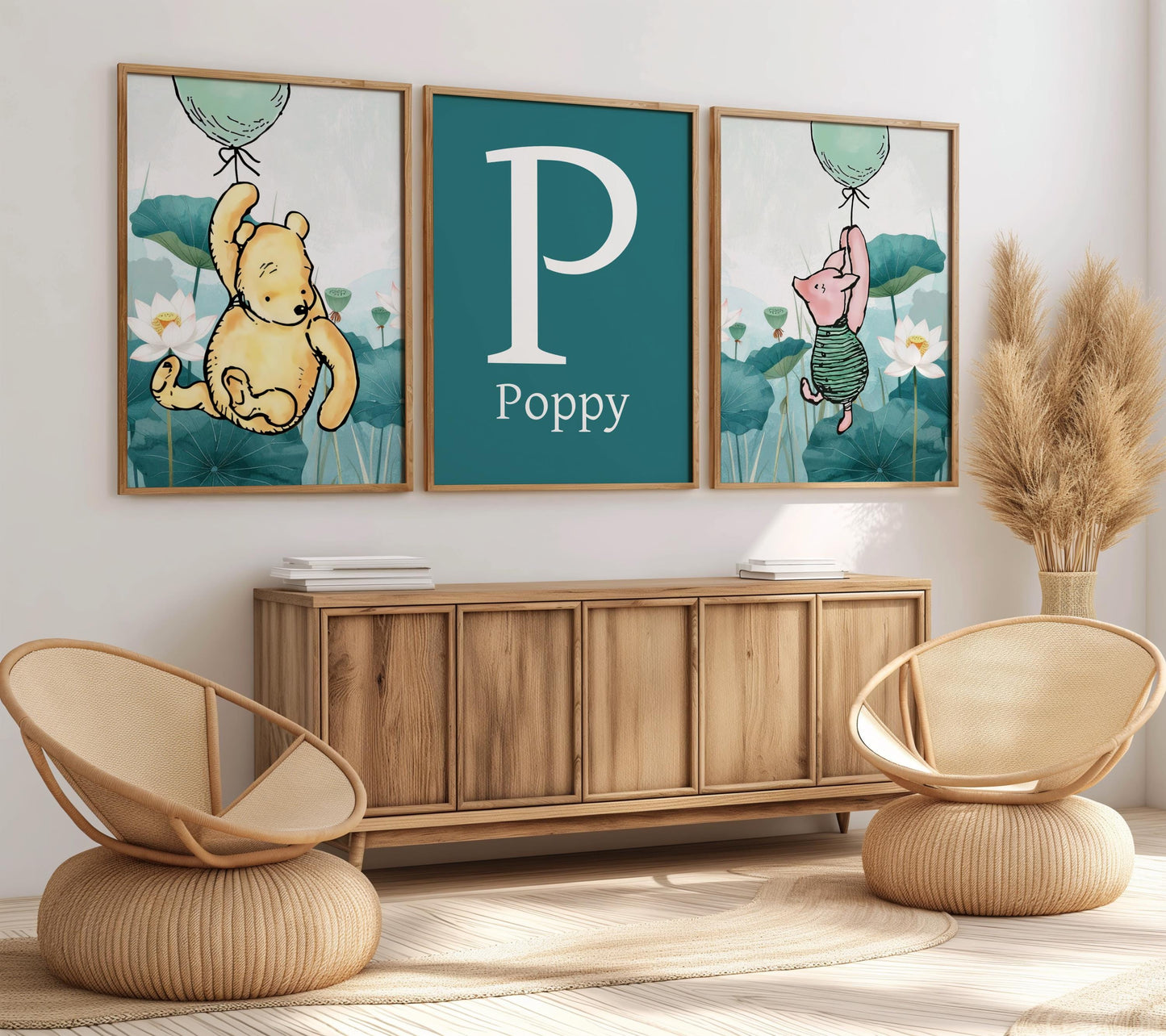 3x Winnie The Pooh Nursery Prints
