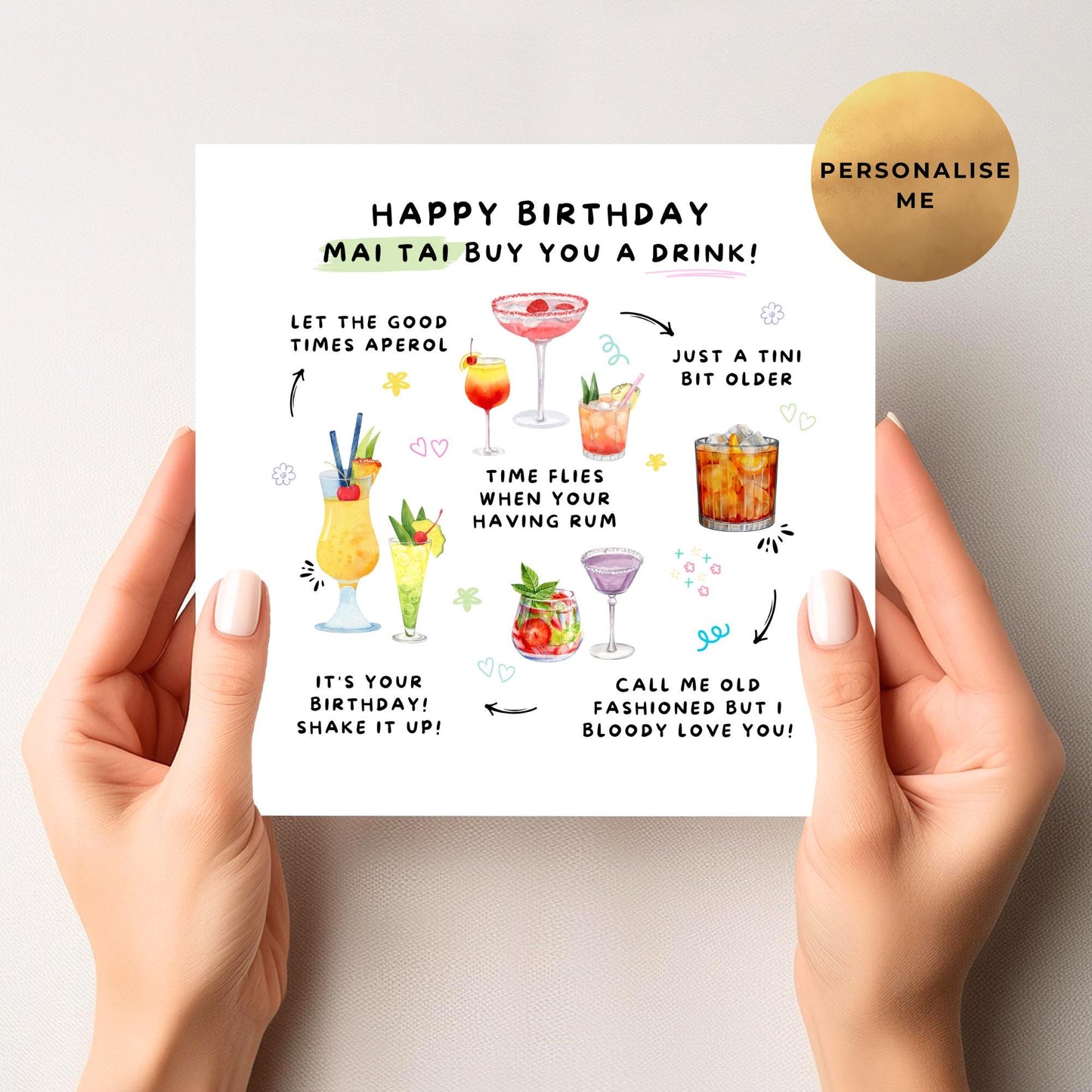 Cocktail Birthday Card