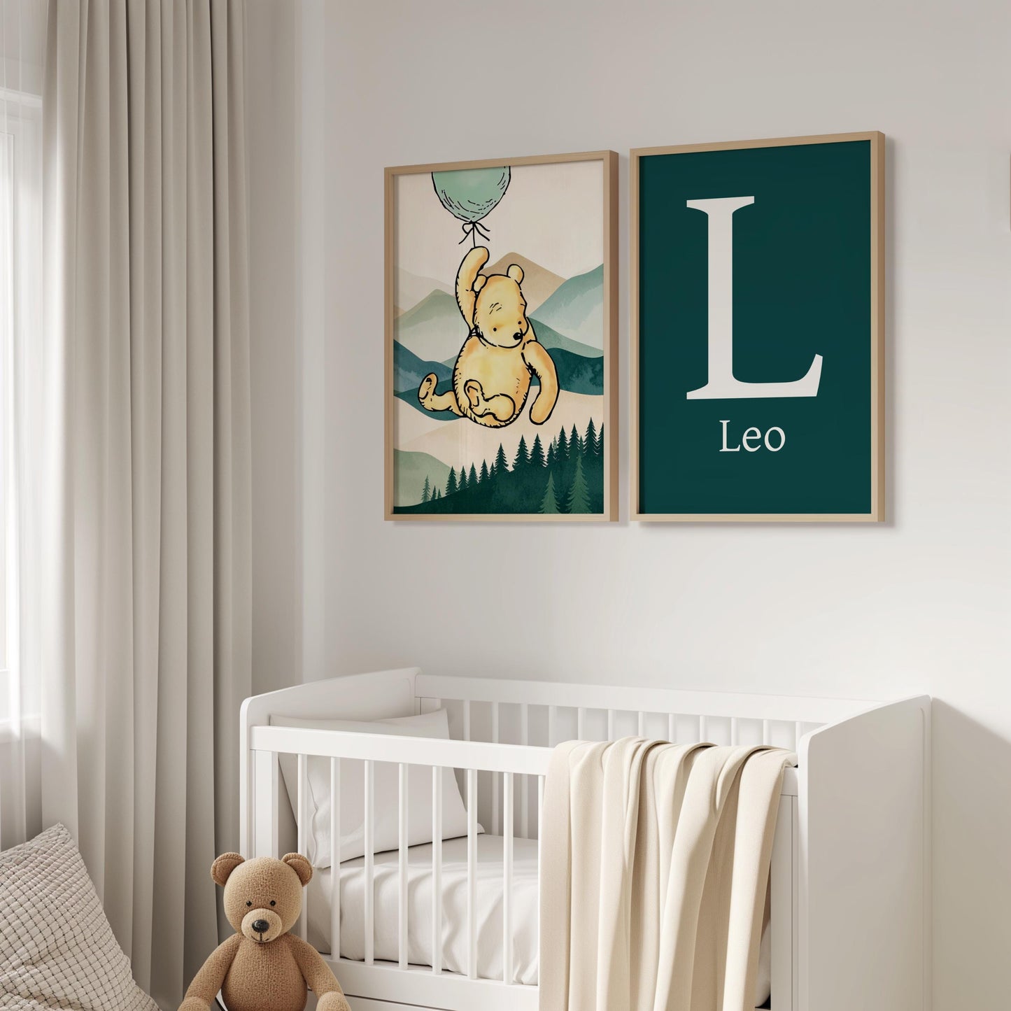 2x Winnie The Pooh Nursery Prints