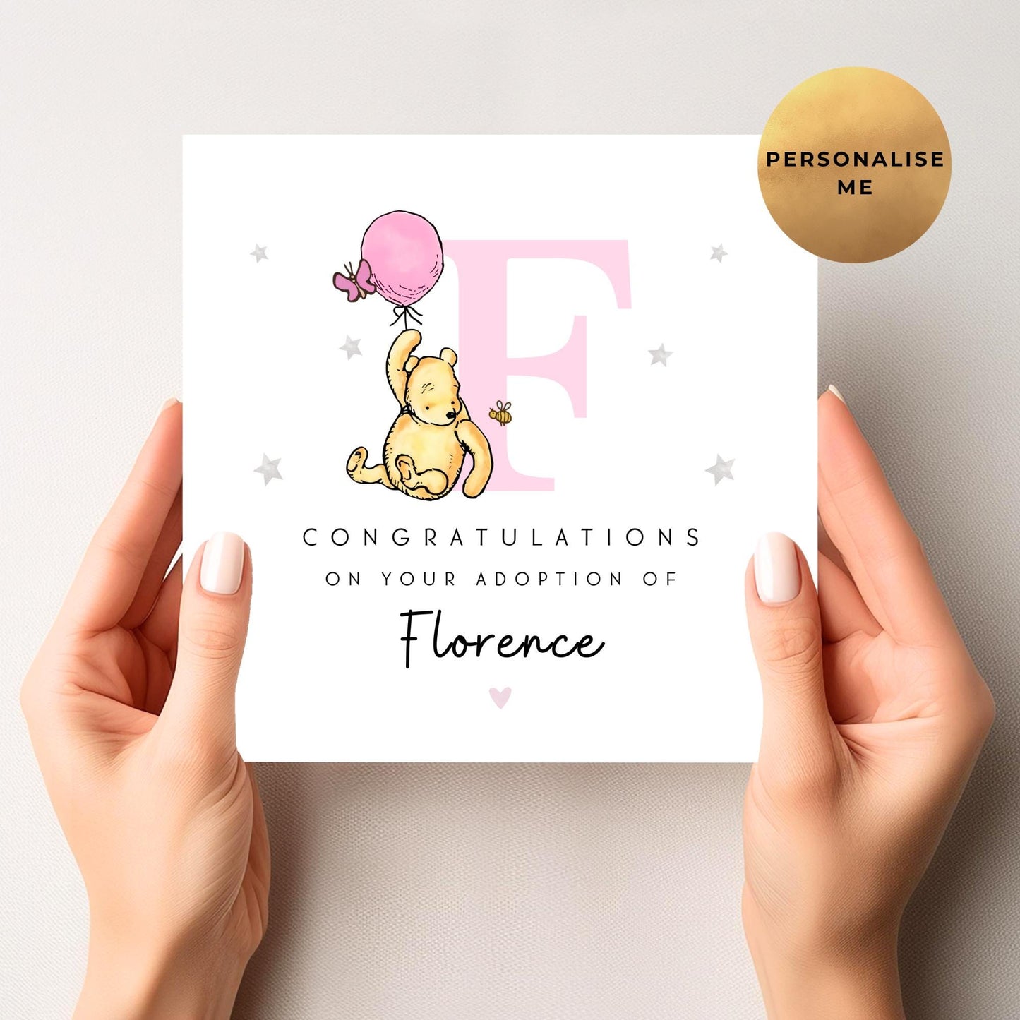 Winnie The Pooh Adoption Day Card For Little Girl