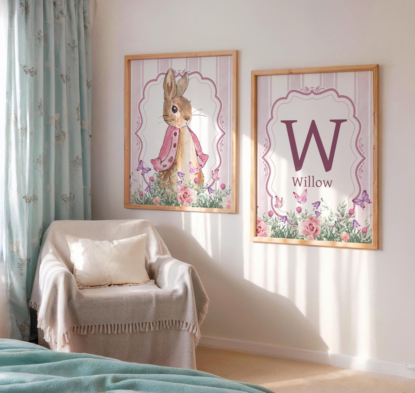 2x Peter Rabbit Floral Prints