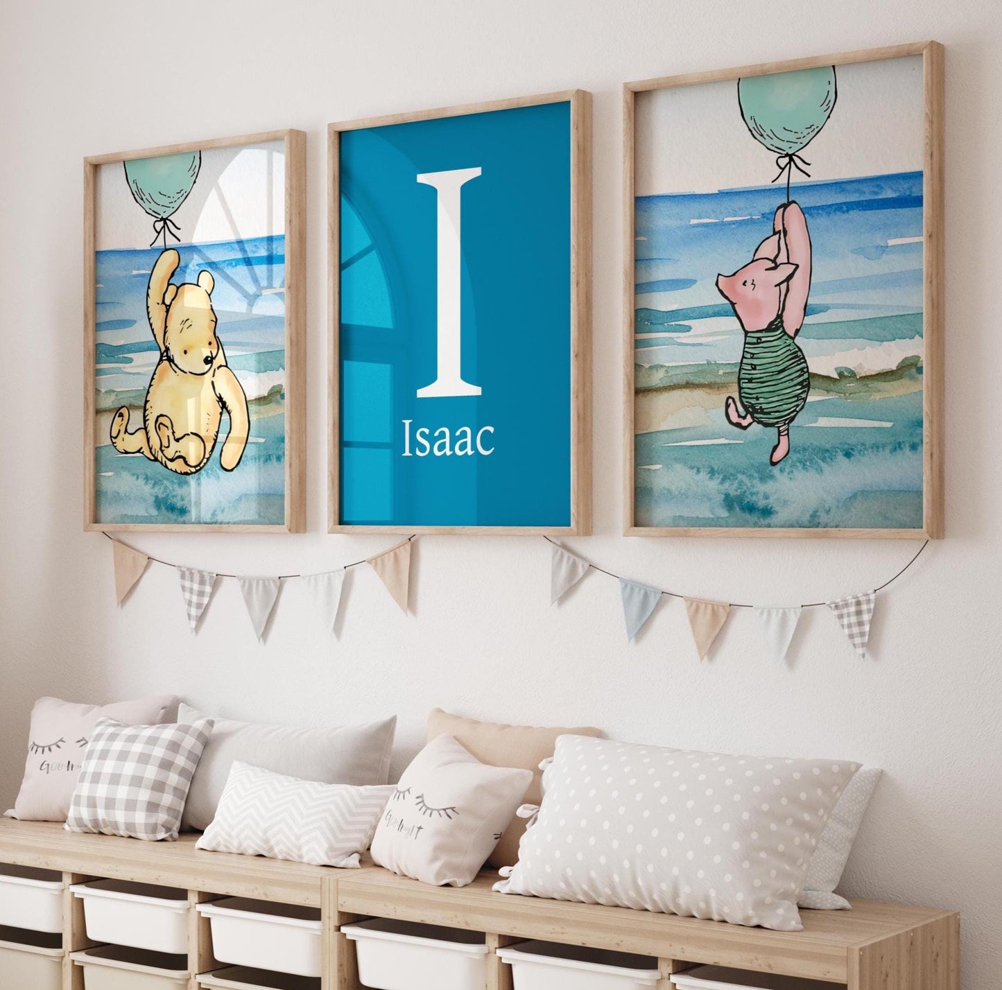 3x Winnie The Pooh Nursery Prints