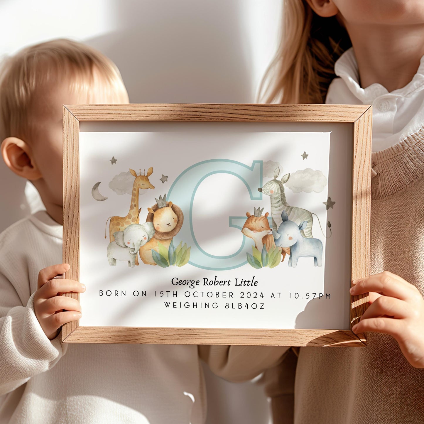 Safari Baby Birth Details Print