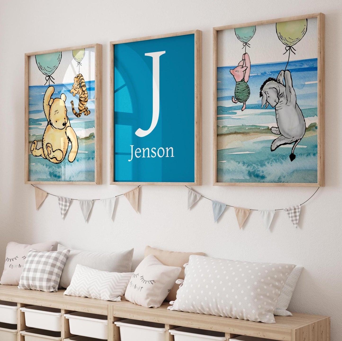 3x Winnie The Pooh Nursery Prints