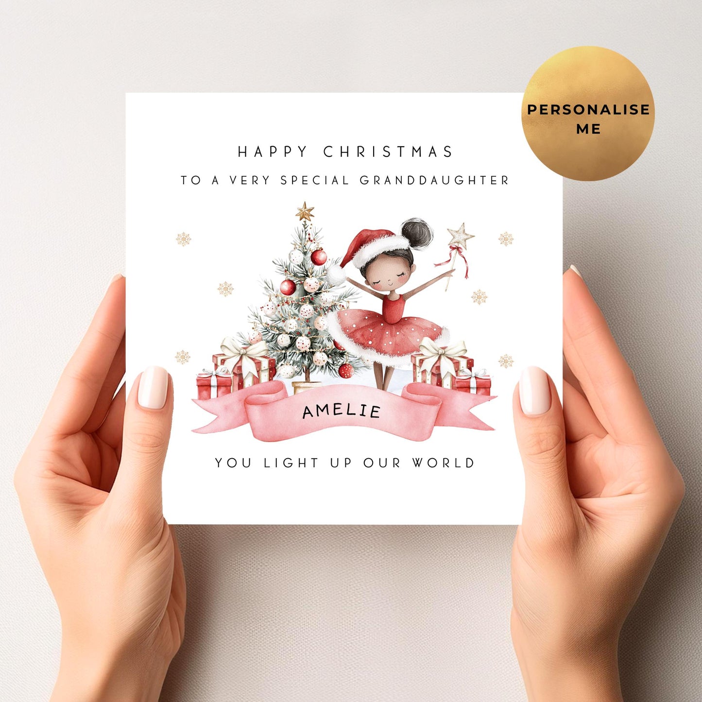 Ballerina Christmas Card For Little Girl