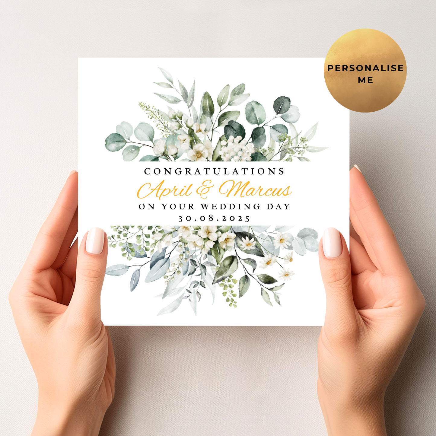 Elegant Eucalyptus Wedding Card
