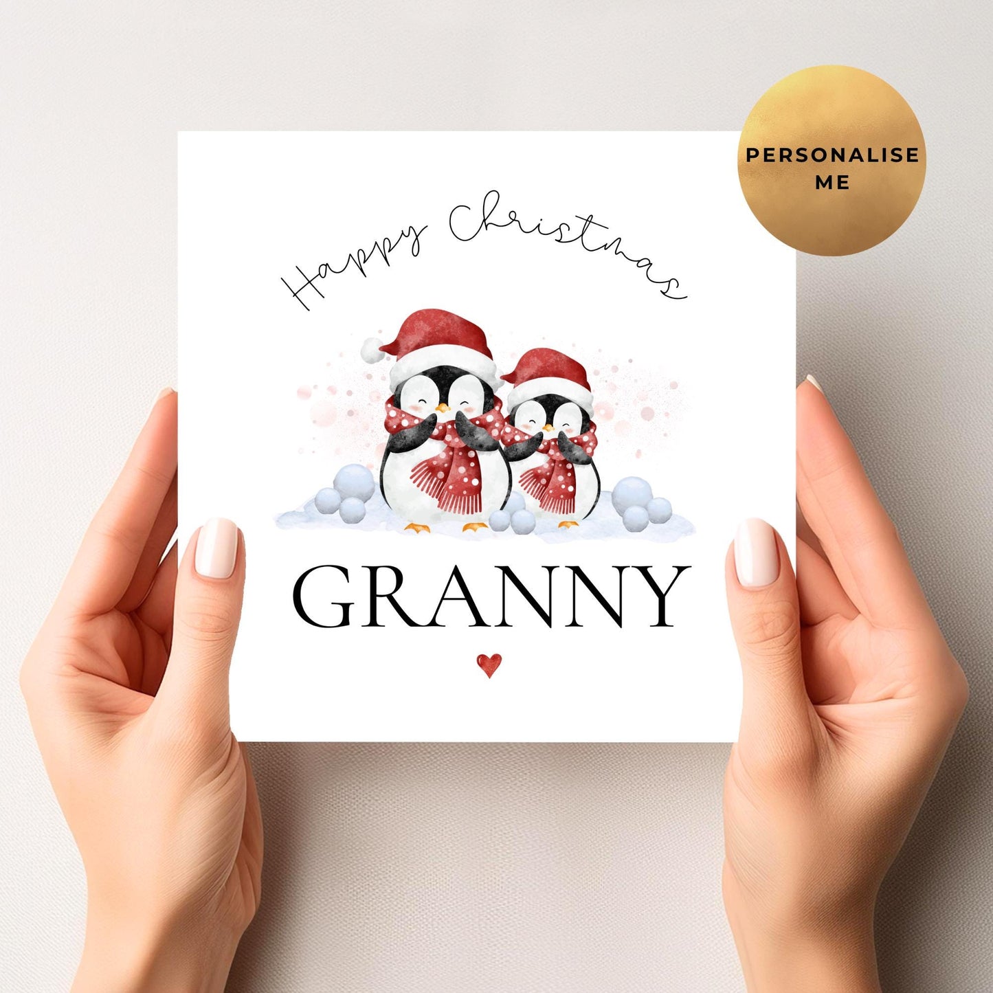 Cute Penguin Christmas Card For Her