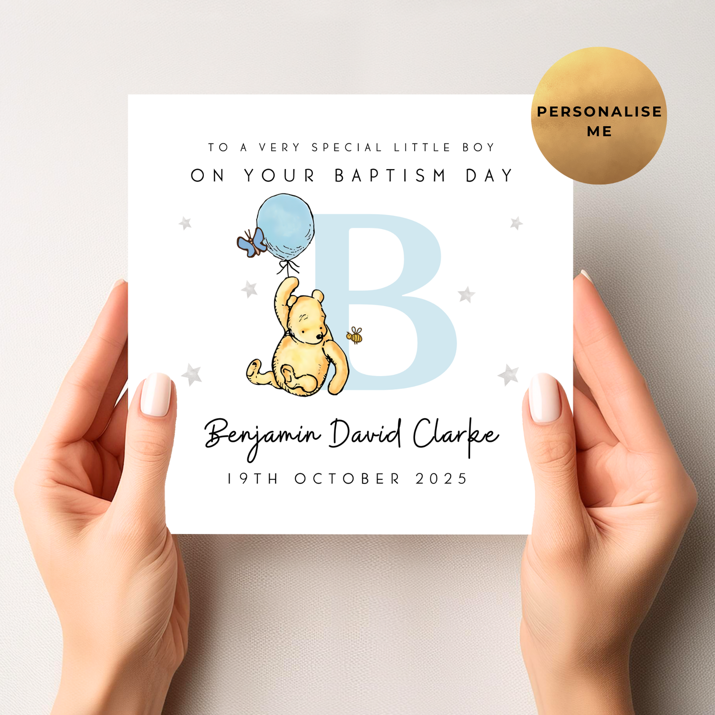 Winnie The Pooh Religious Occasion Card For Little Boy