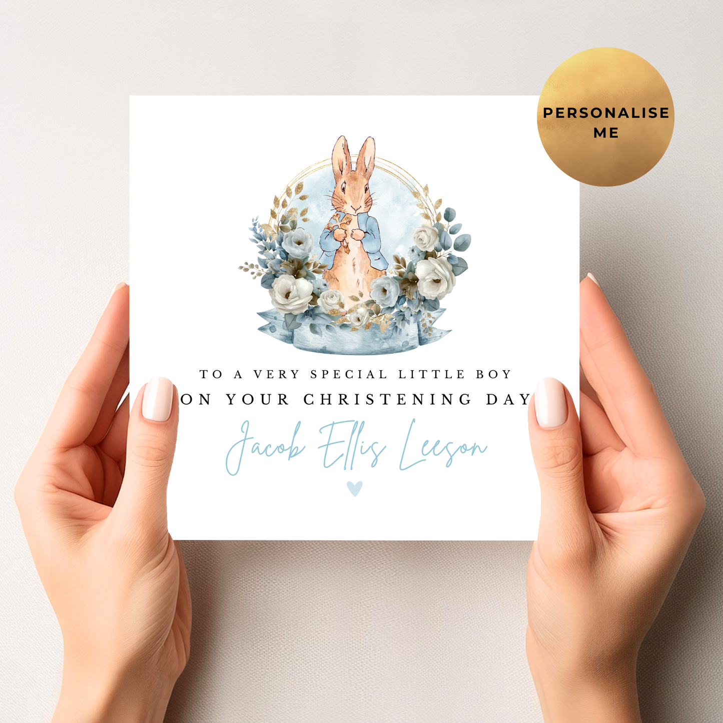 Peter Rabbit Religious Occasion Card For Little Boy