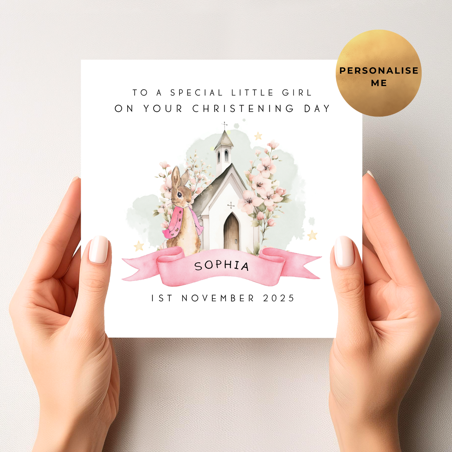 Peter Rabbit Religious Occasion Card For Little Girl