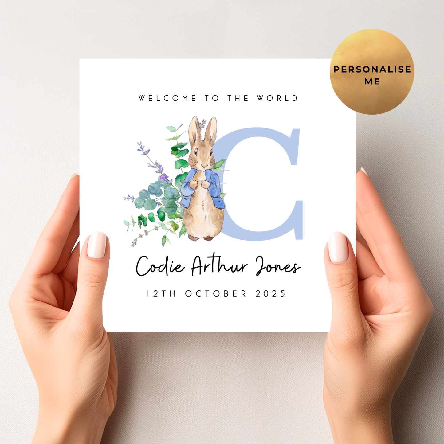 Peter Rabbit New Baby Card For Little Boy