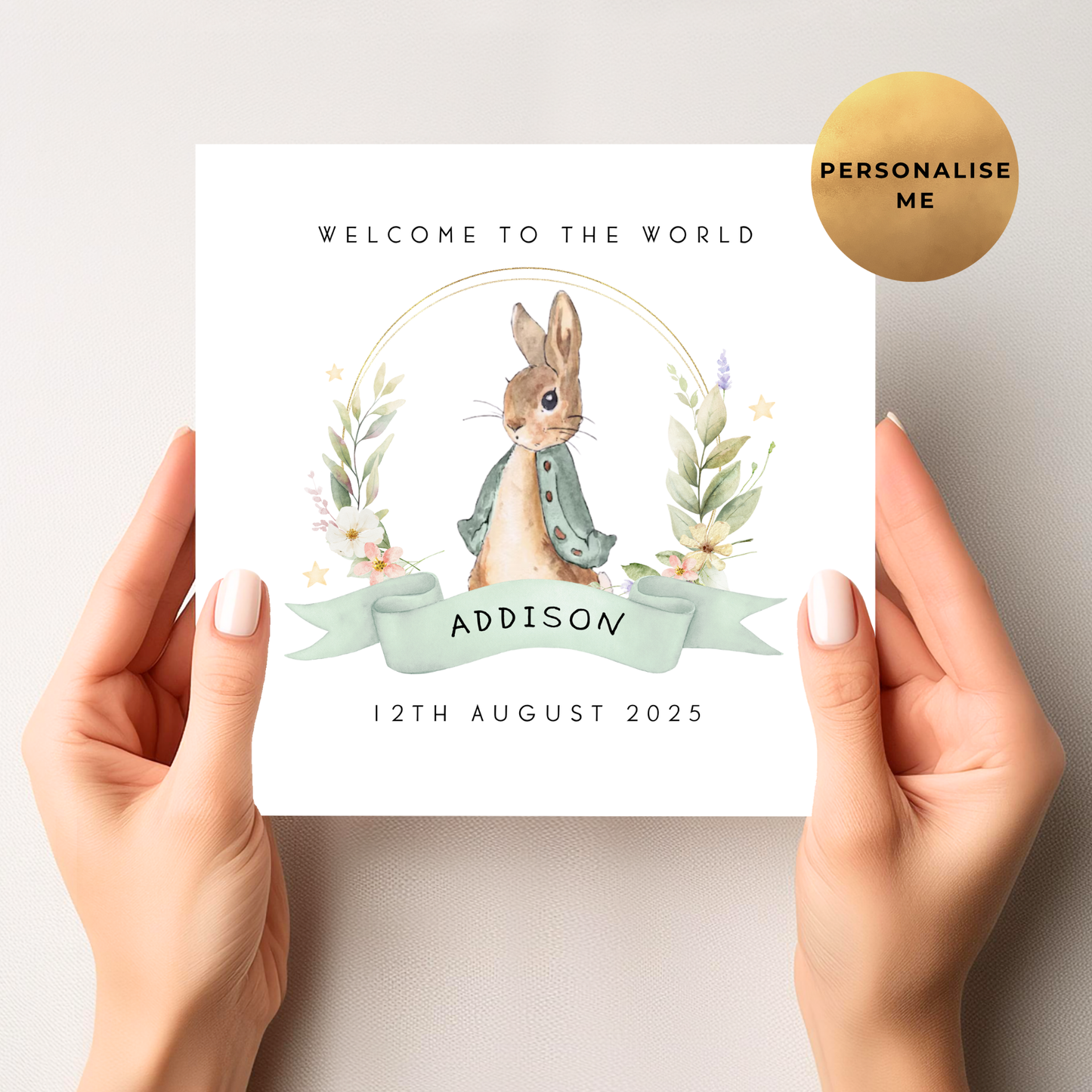 Peter Rabbit Unisex New Baby Card