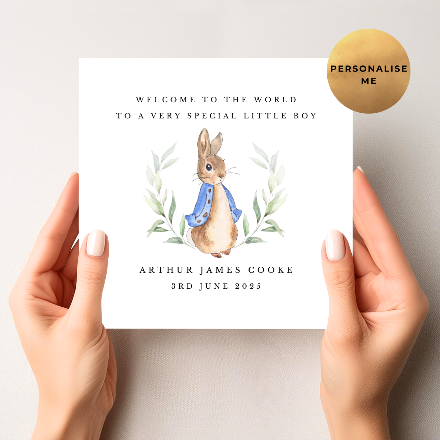 Peter Rabbit New Baby Card For Little Boy