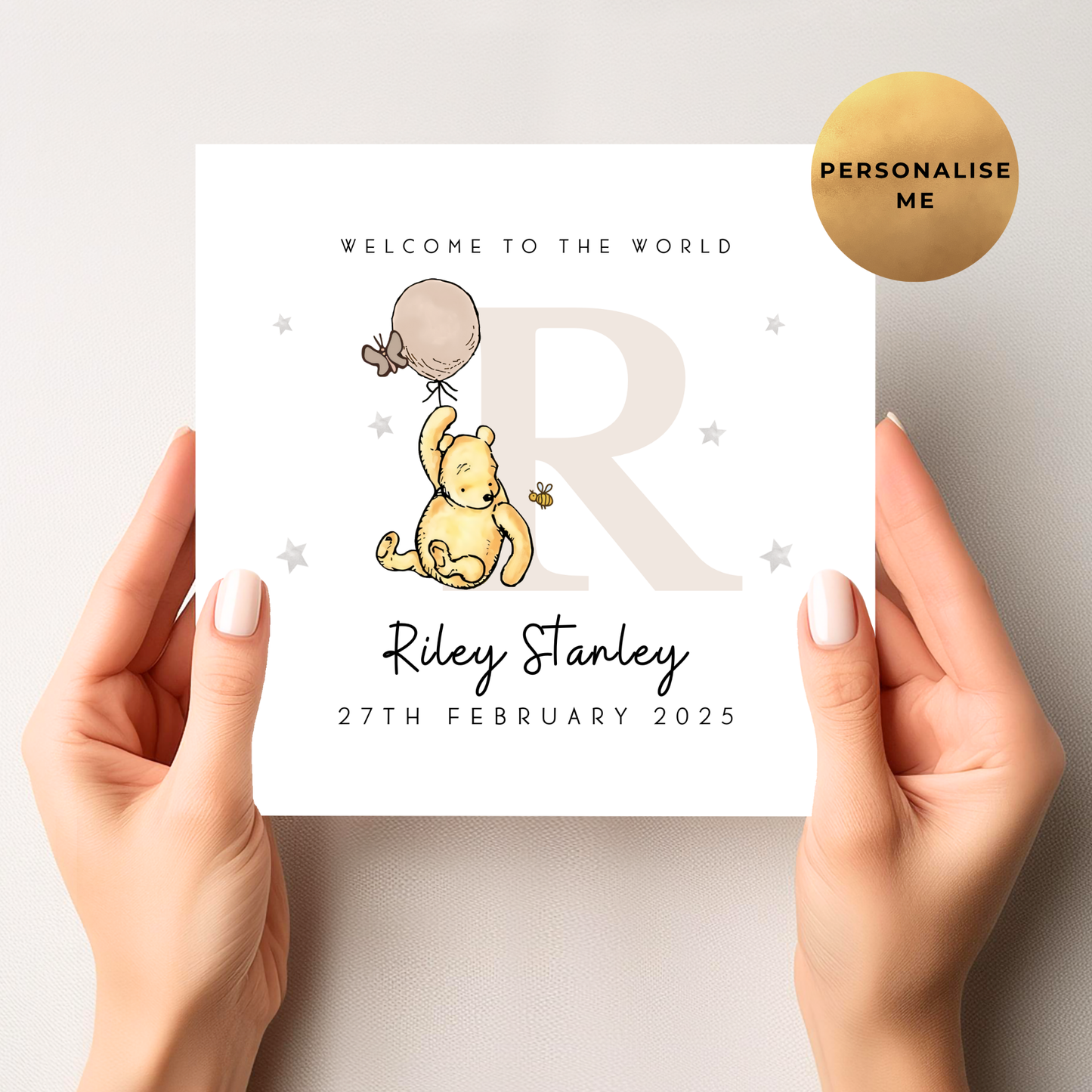 Winnie The Pooh Unisex New Baby Card