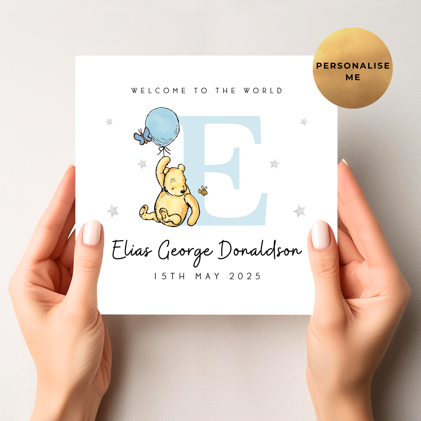 Winnie The Pooh New Baby Card For Little Boy