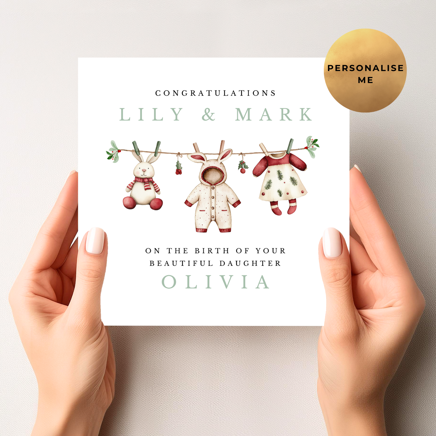 New Baby Girl Congratulations Card