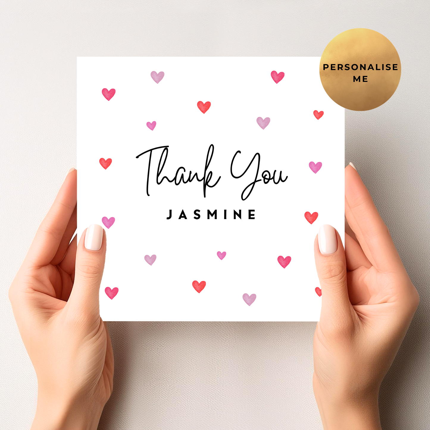 Love Heart Thank You Card