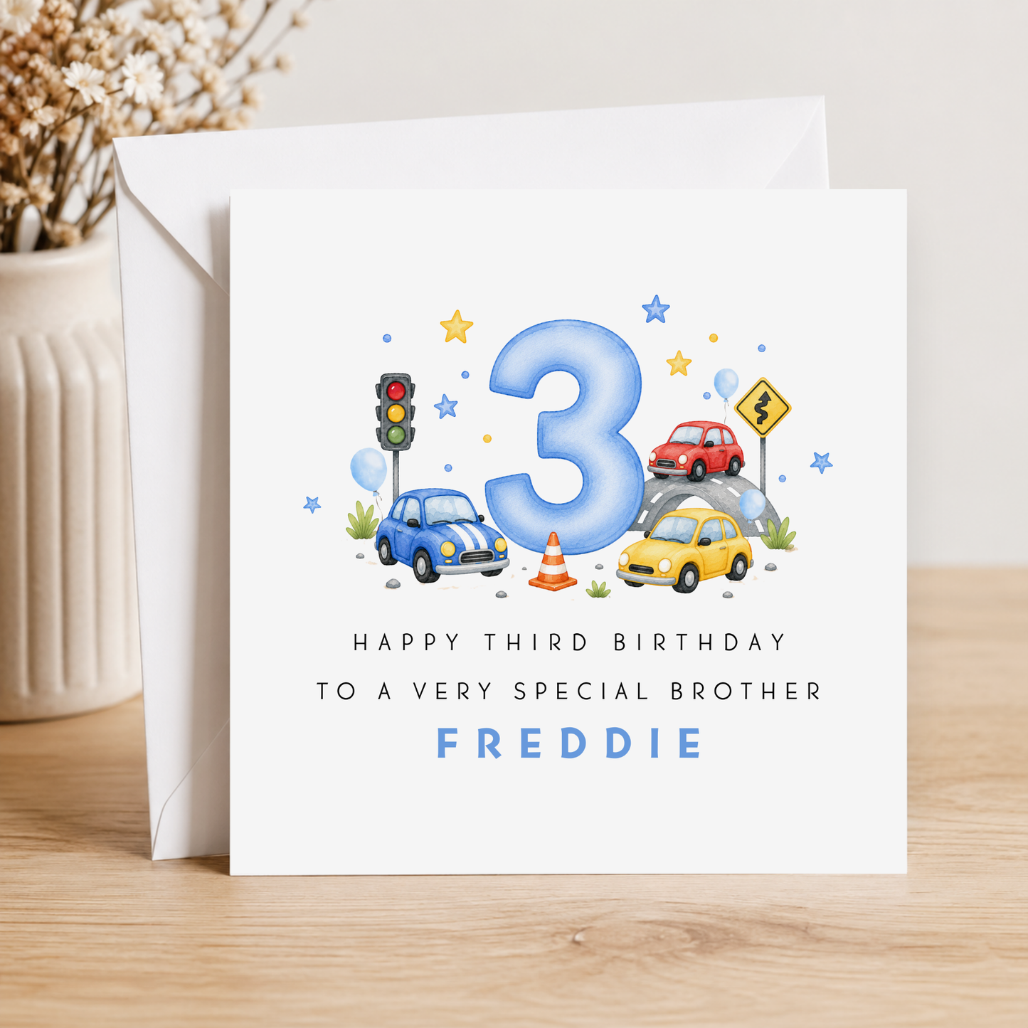 Car Third Birthday Card