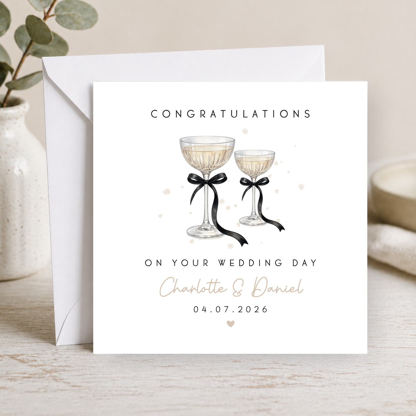 Champagne Wedding Card