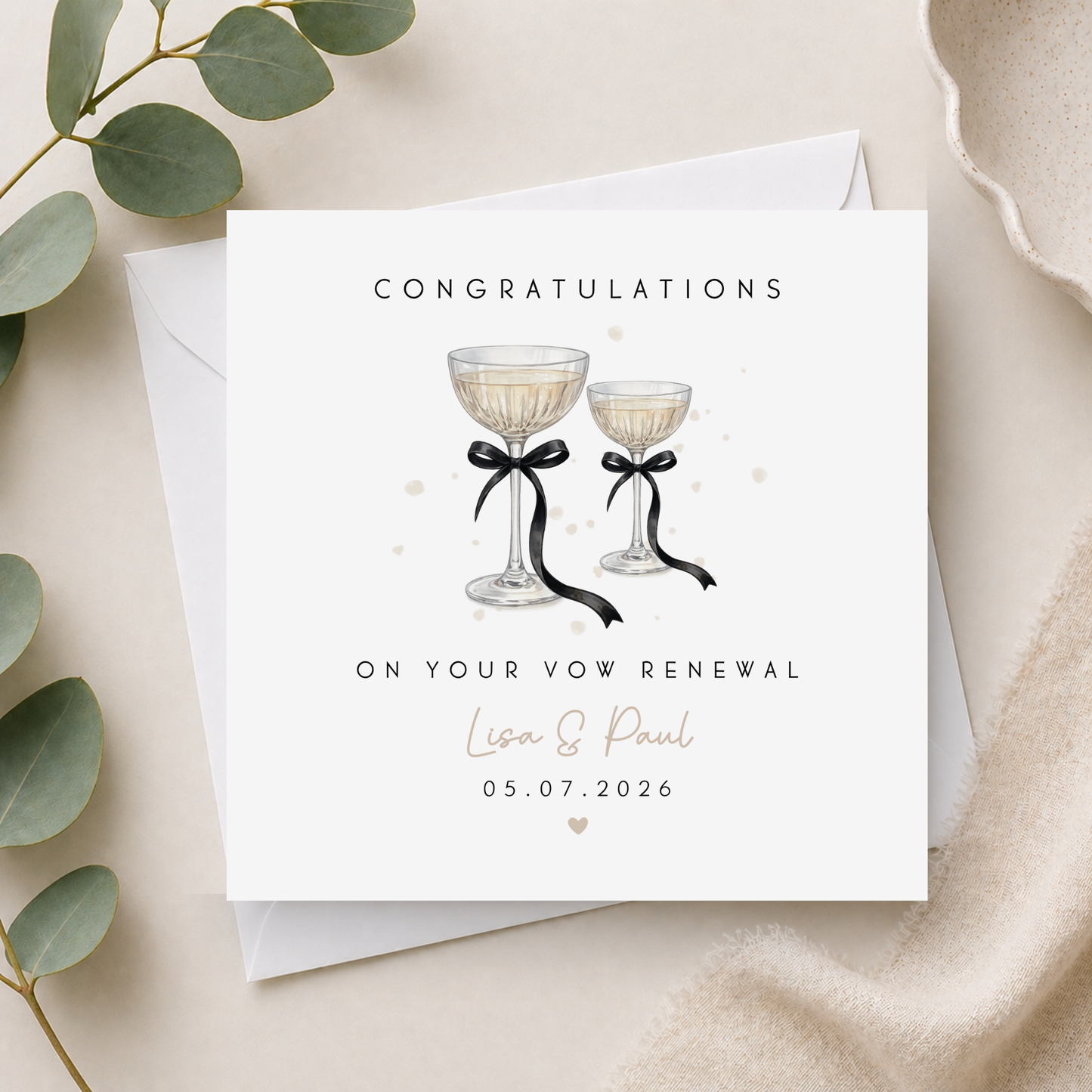 Champagne Vow Renewal Card