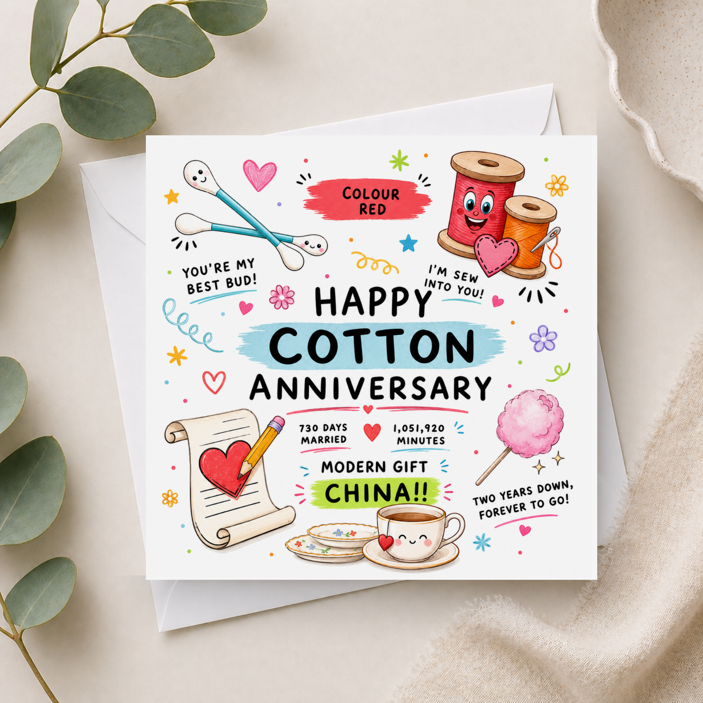 Cotton 2nd Anniversary Card