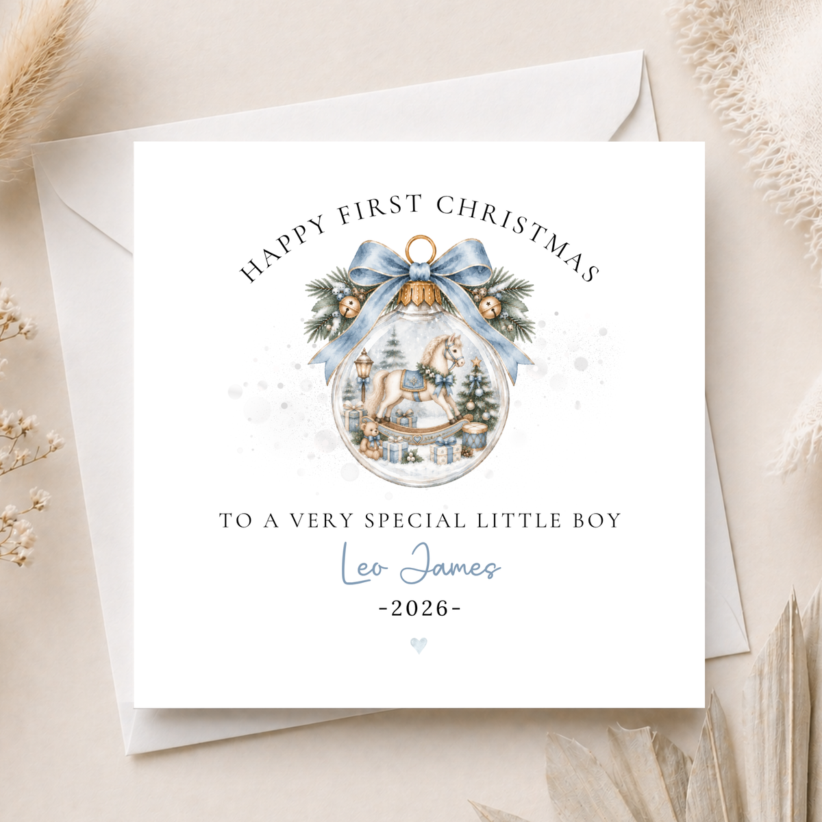 Vintage First Christmas Card For Little Boy