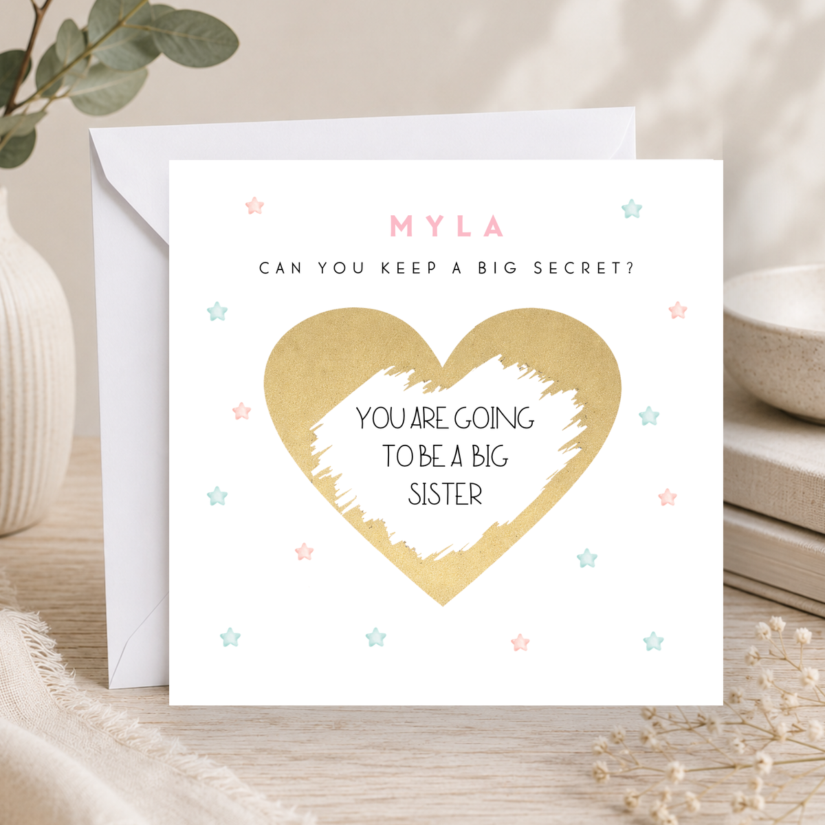 Pregnancy Reveal Scratch Card For Big Sister!