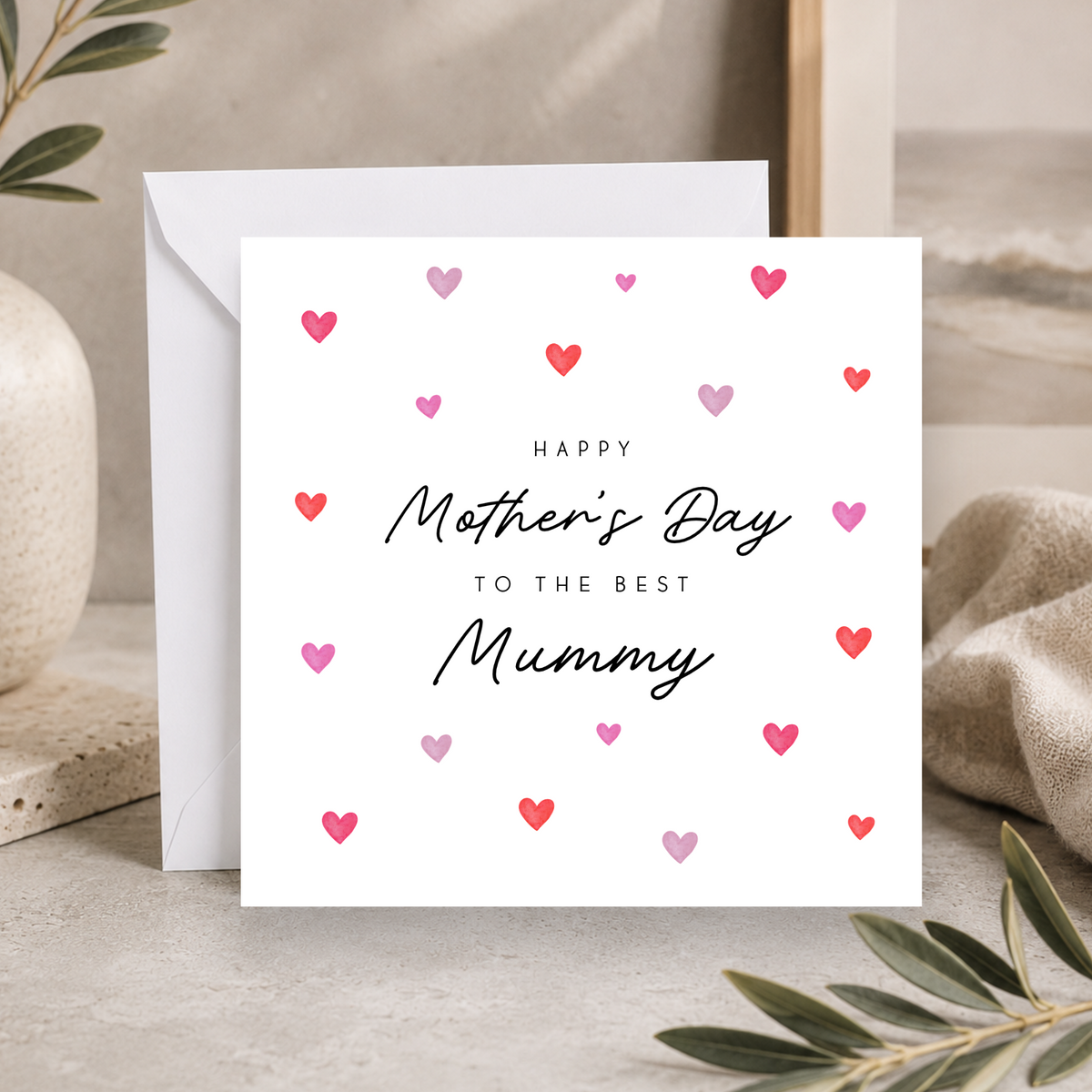 Love Hearts Mother's Day Card For Mummy