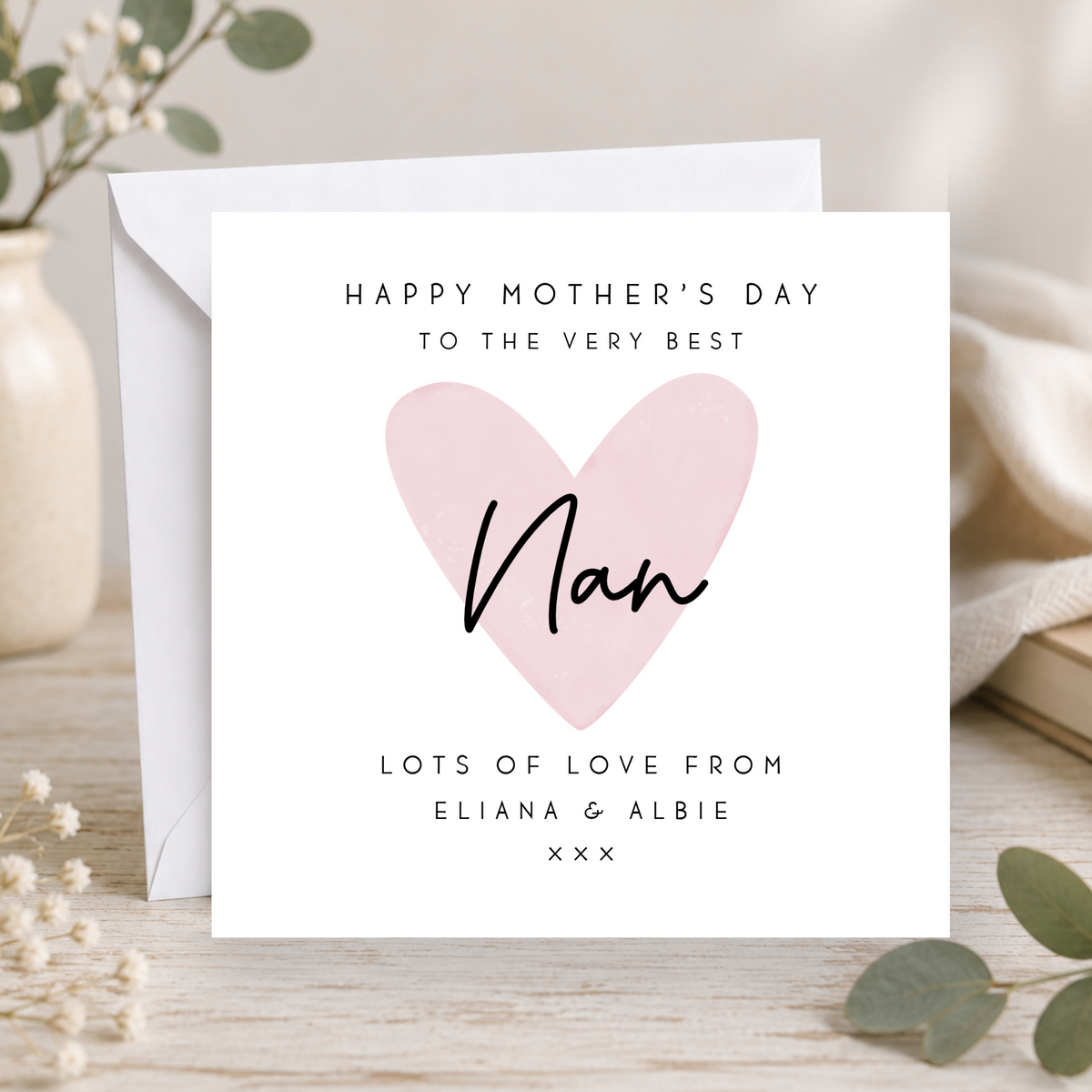 Heart Mother's Day Card For Nan