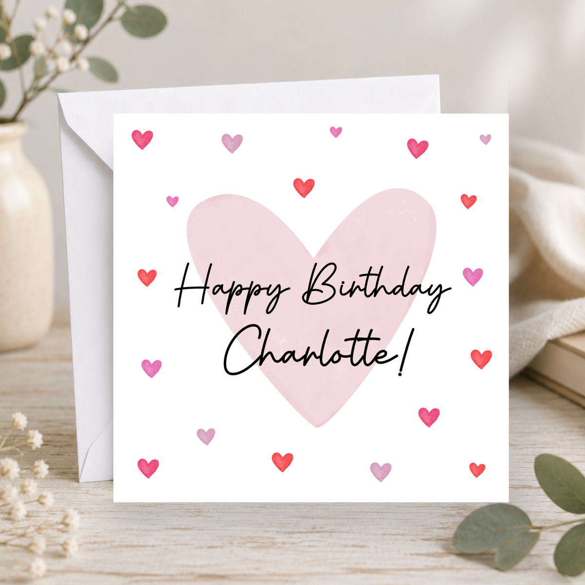 Love Hearts Birthday Card For Her