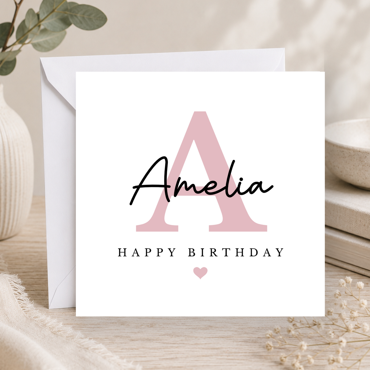 Simple Initial Birthday Card