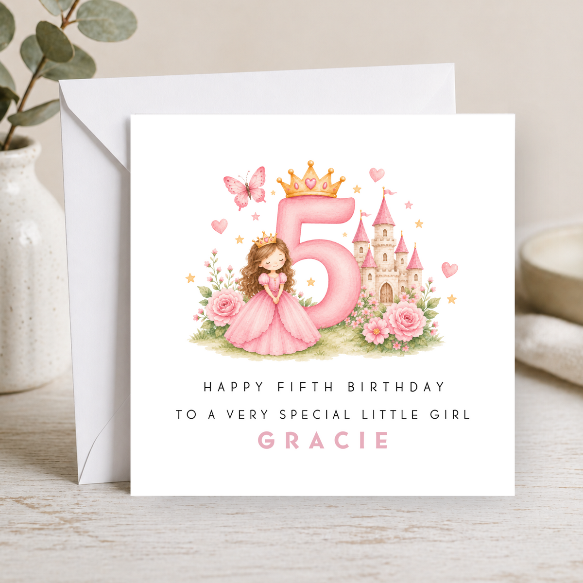 Princess 5th Birthday Card