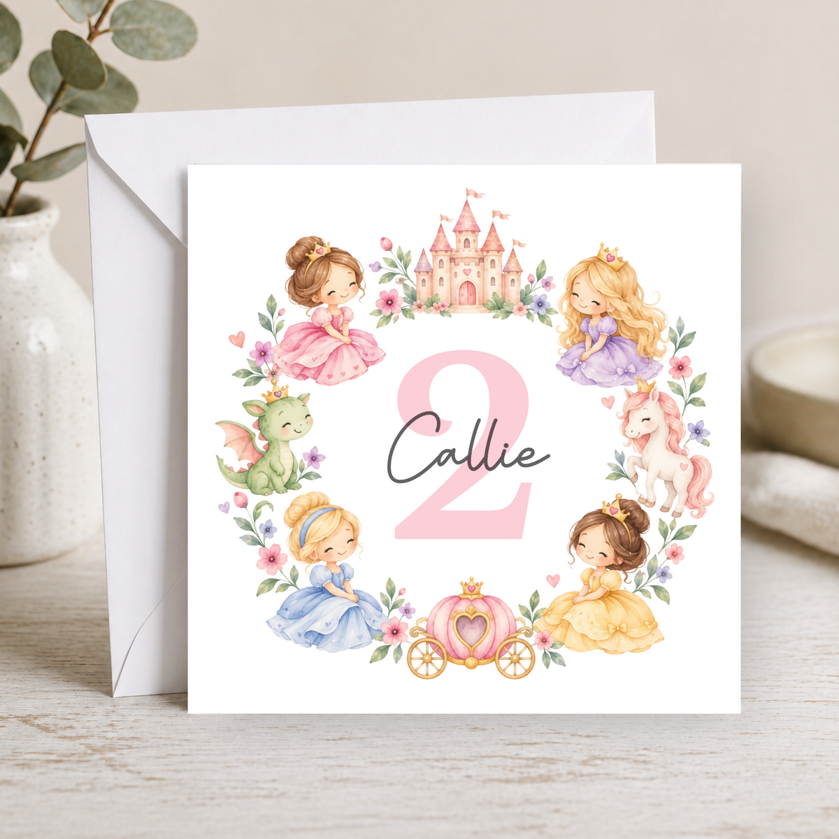 Princess 2nd Birthday Card