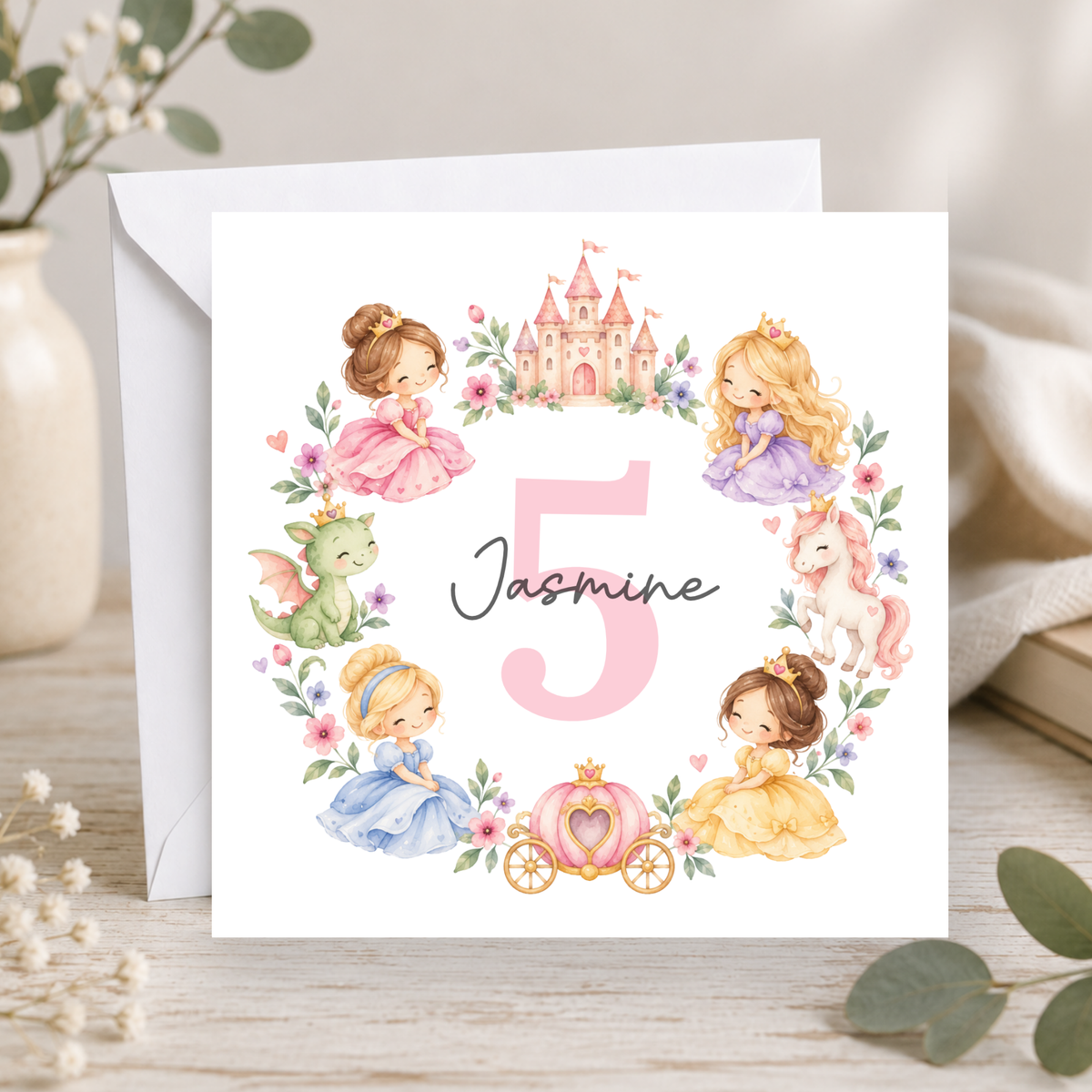 Princess 5th Birthday Card