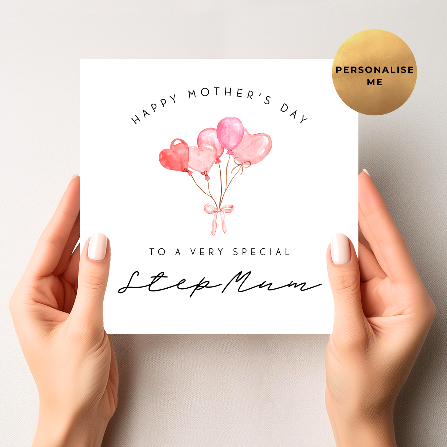 Heart Balloon Mother's Day Card For Step Mum