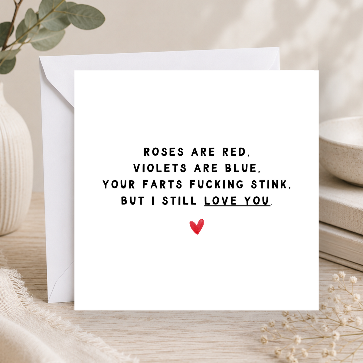 Rude Valentines Day Card (Farts Stink)