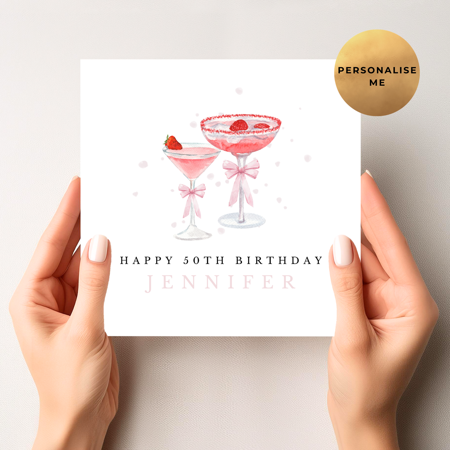 50th Cocktail Birthday Card
