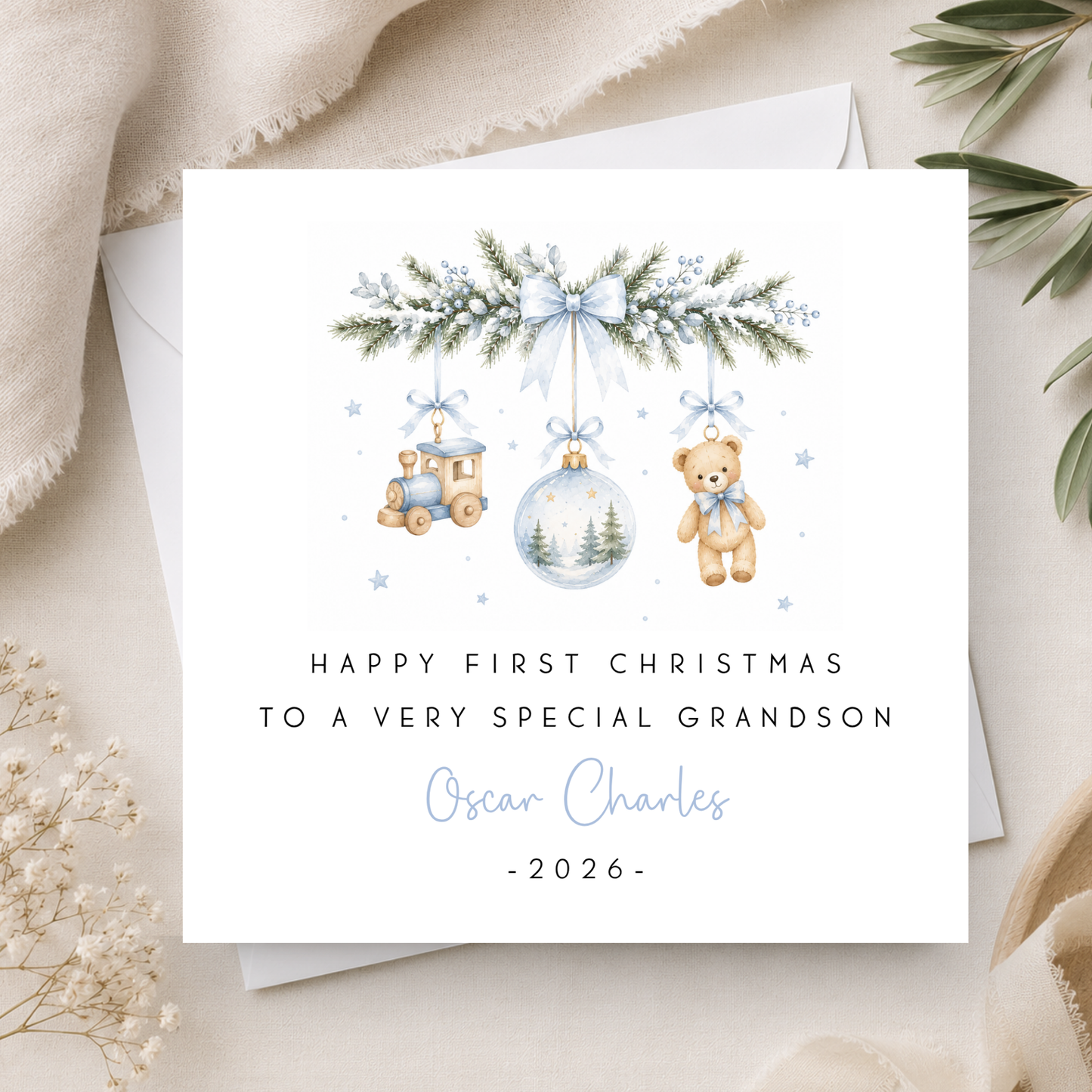 First Christmas Card For Little Boy