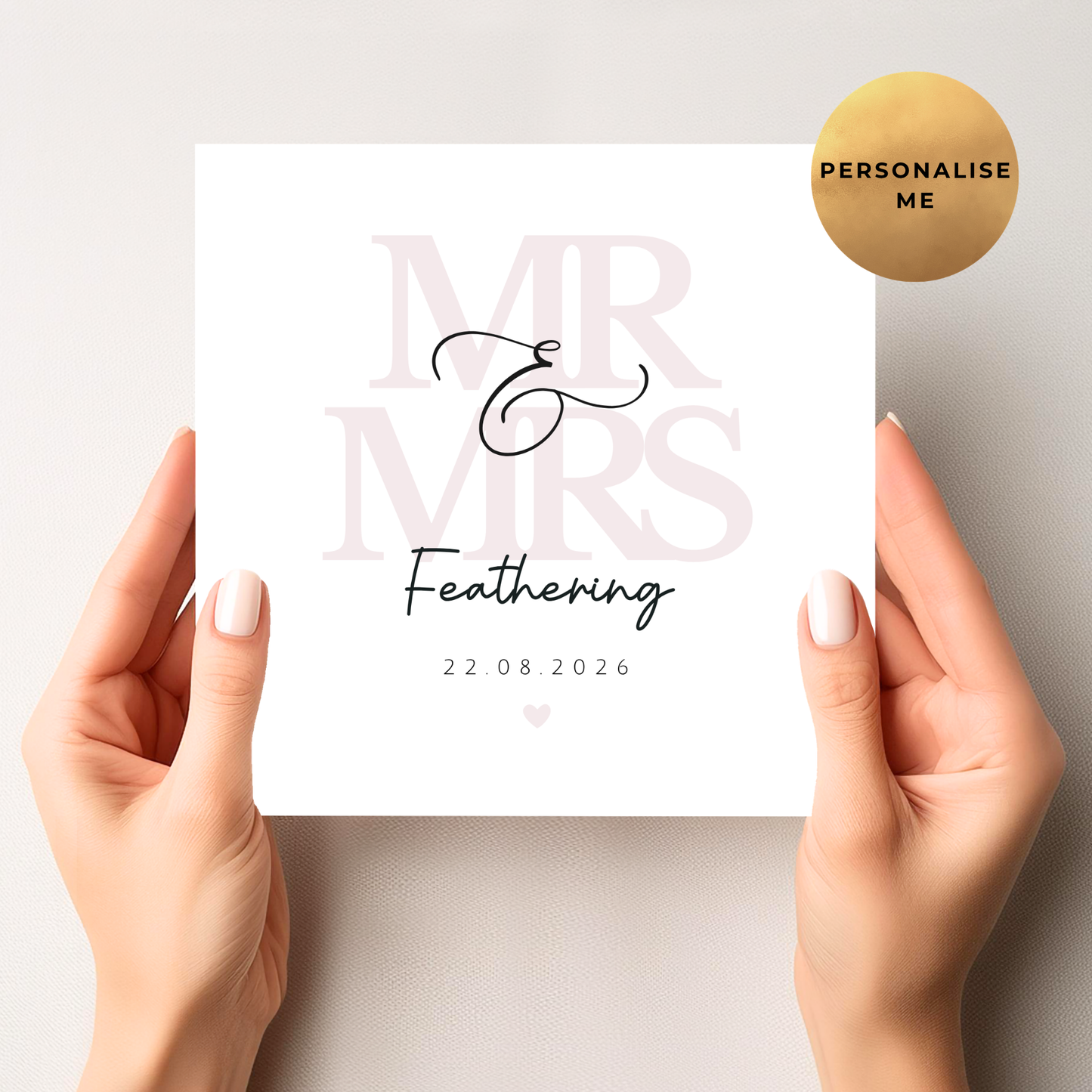 Mr & Mrs Simple Wedding Card
