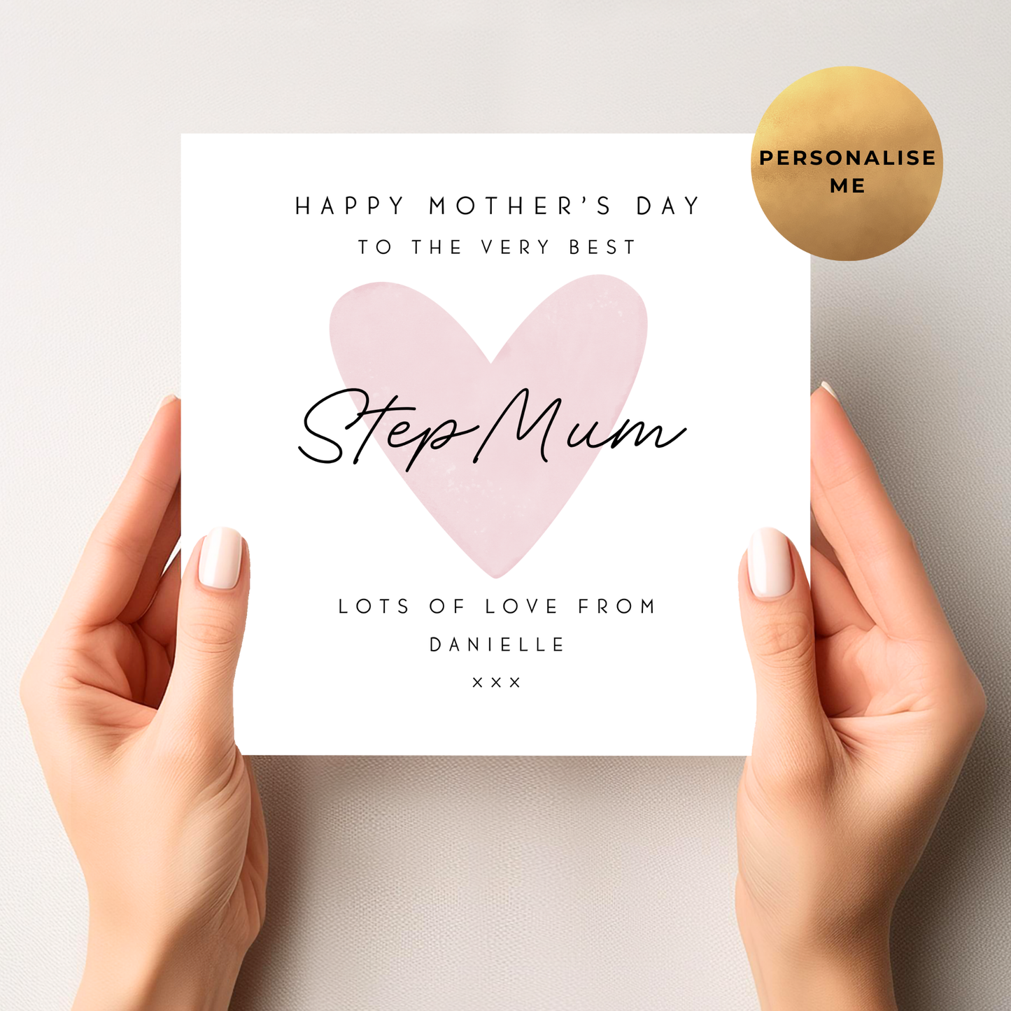 Simple Heart Mother's Day Card For Step Mum