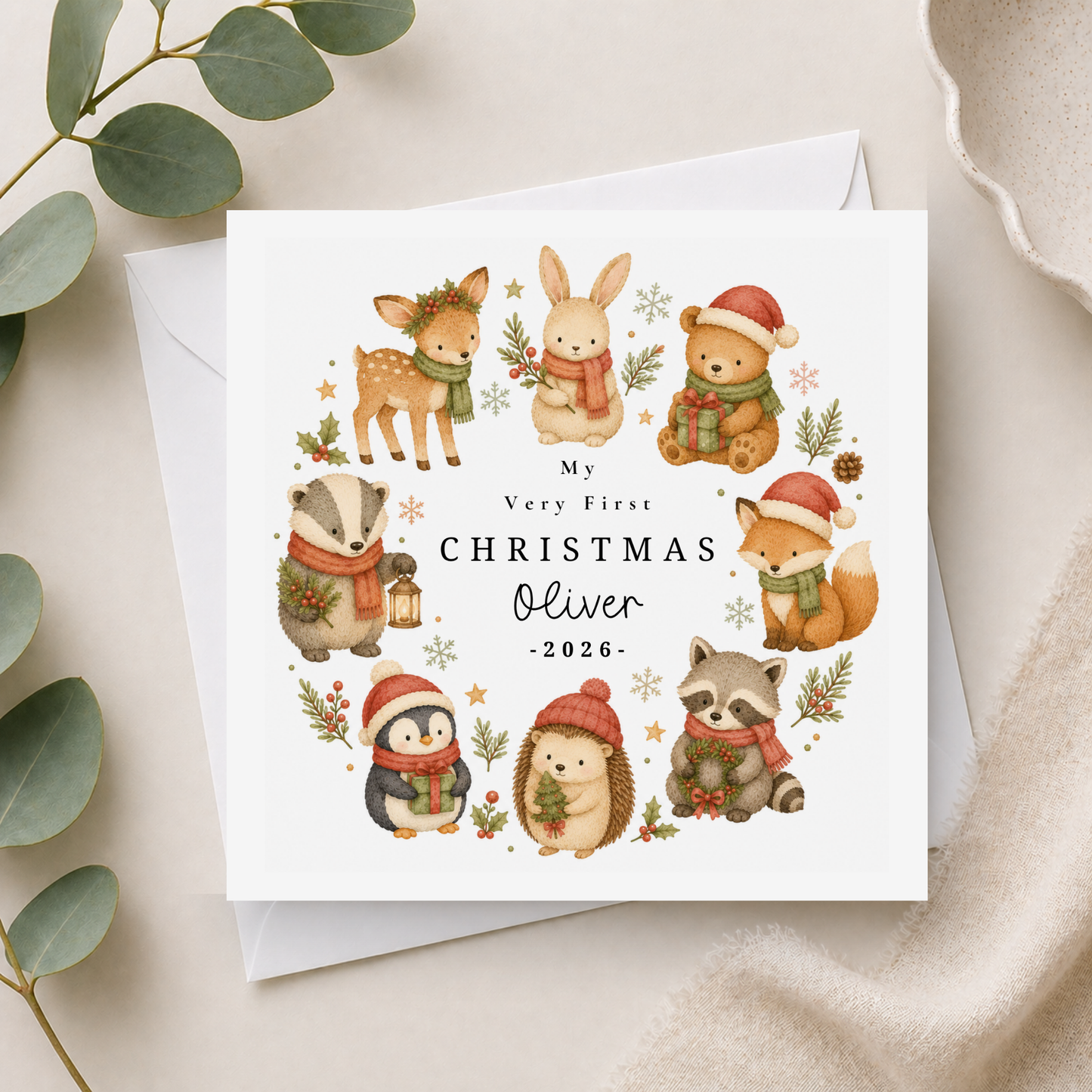 Festive Animal Christmas Card