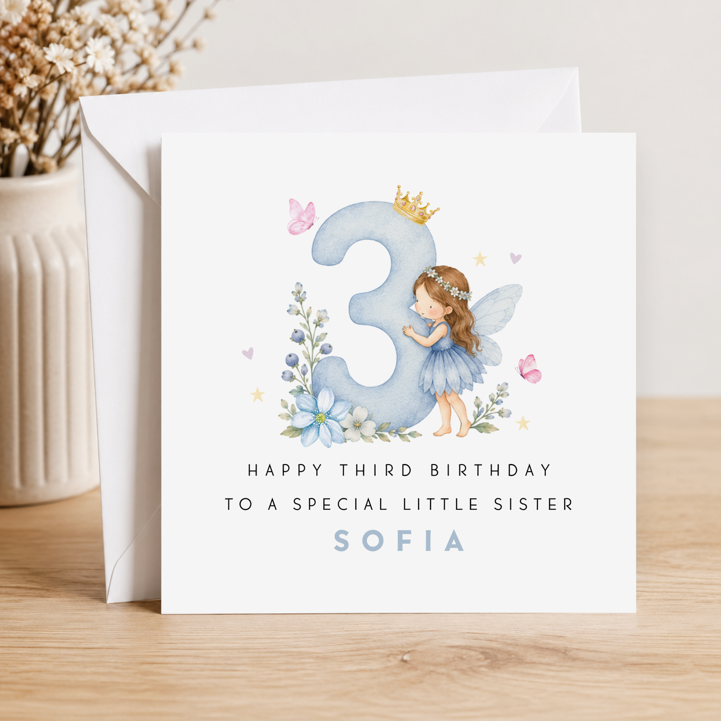 Fairy Third Birthday Card