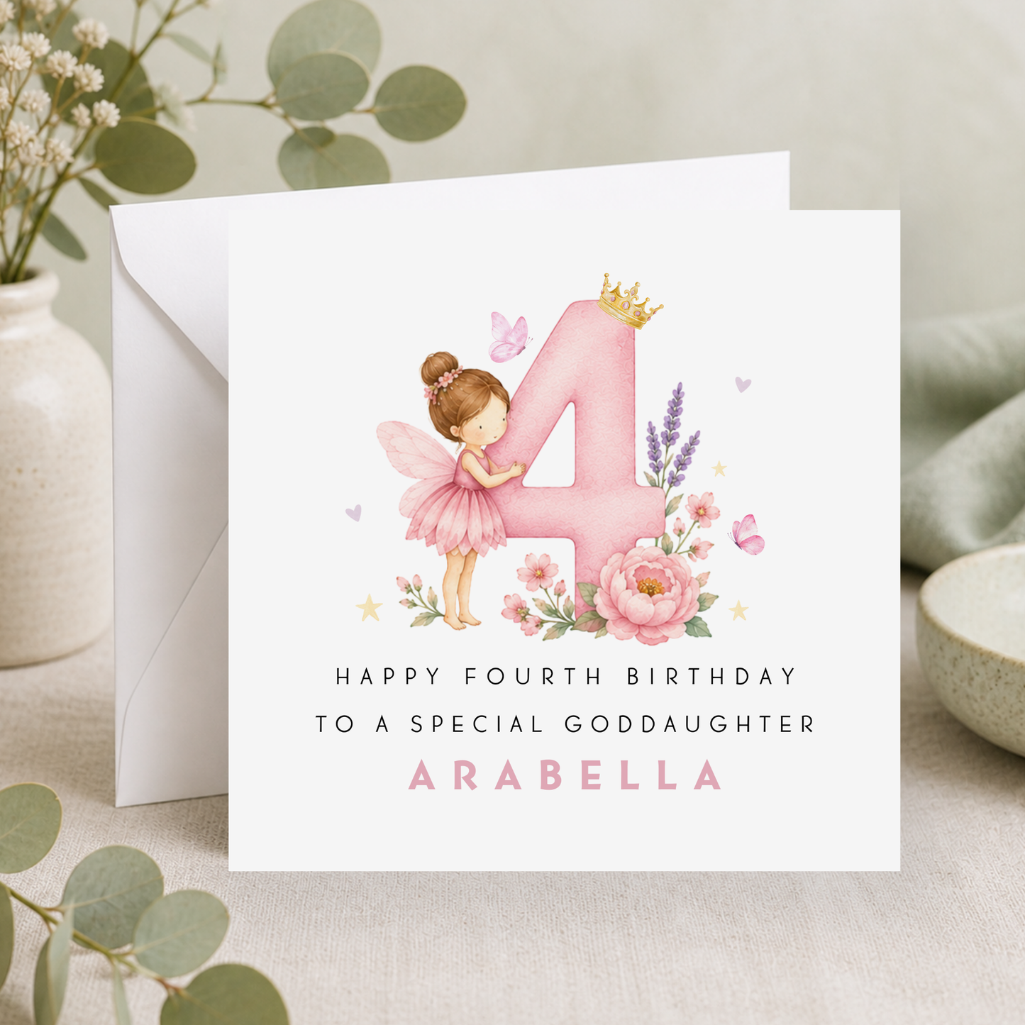 Fairy Fourth Birthday Card