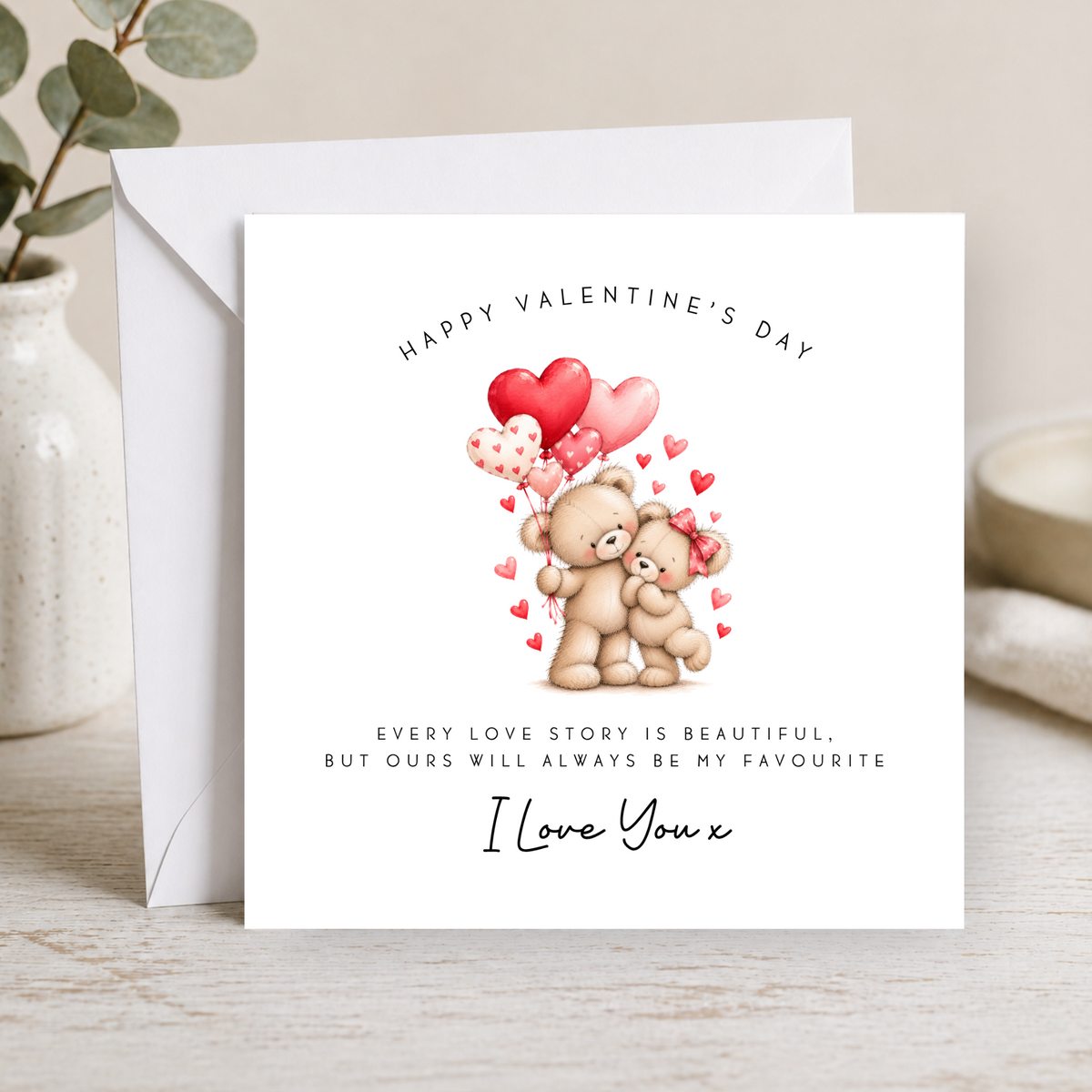Teddy Bear Valentine's Day Card