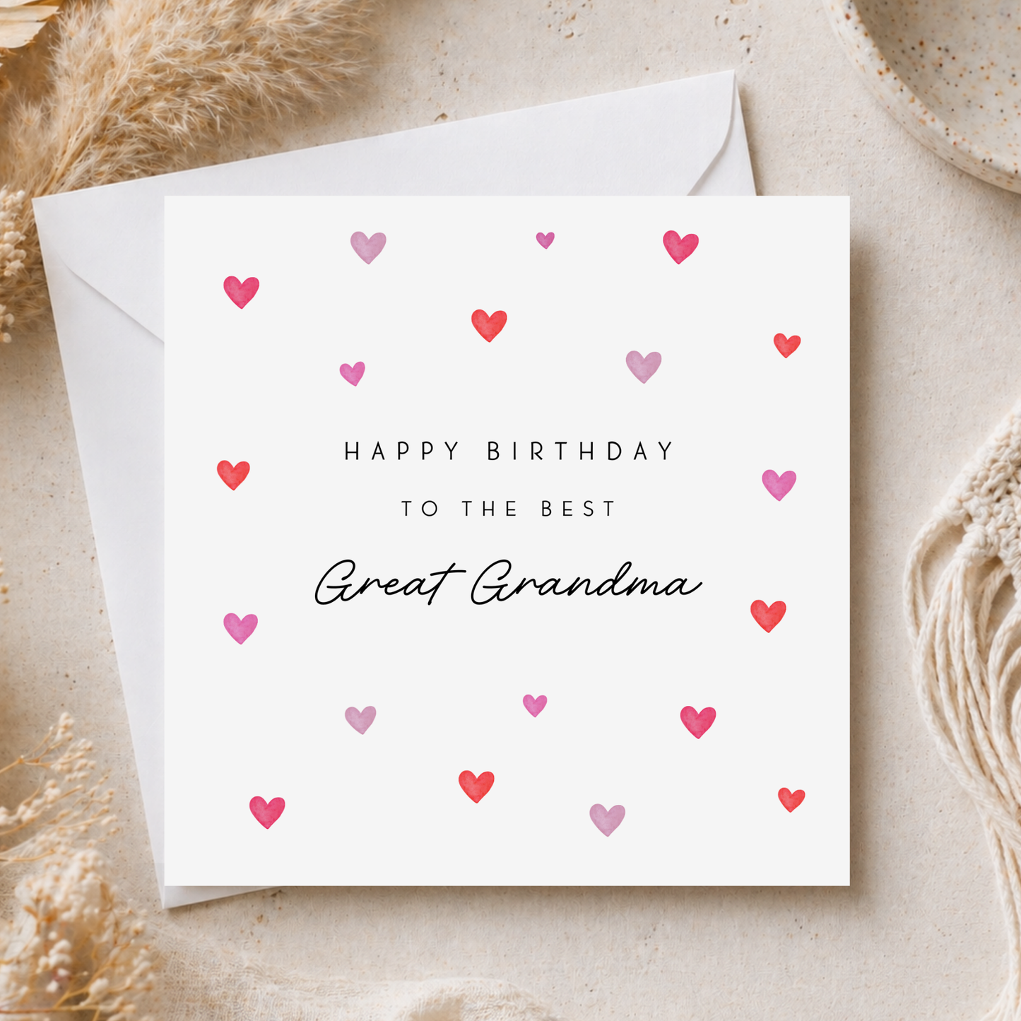 Love Heart Birthday Card For Great Grandma