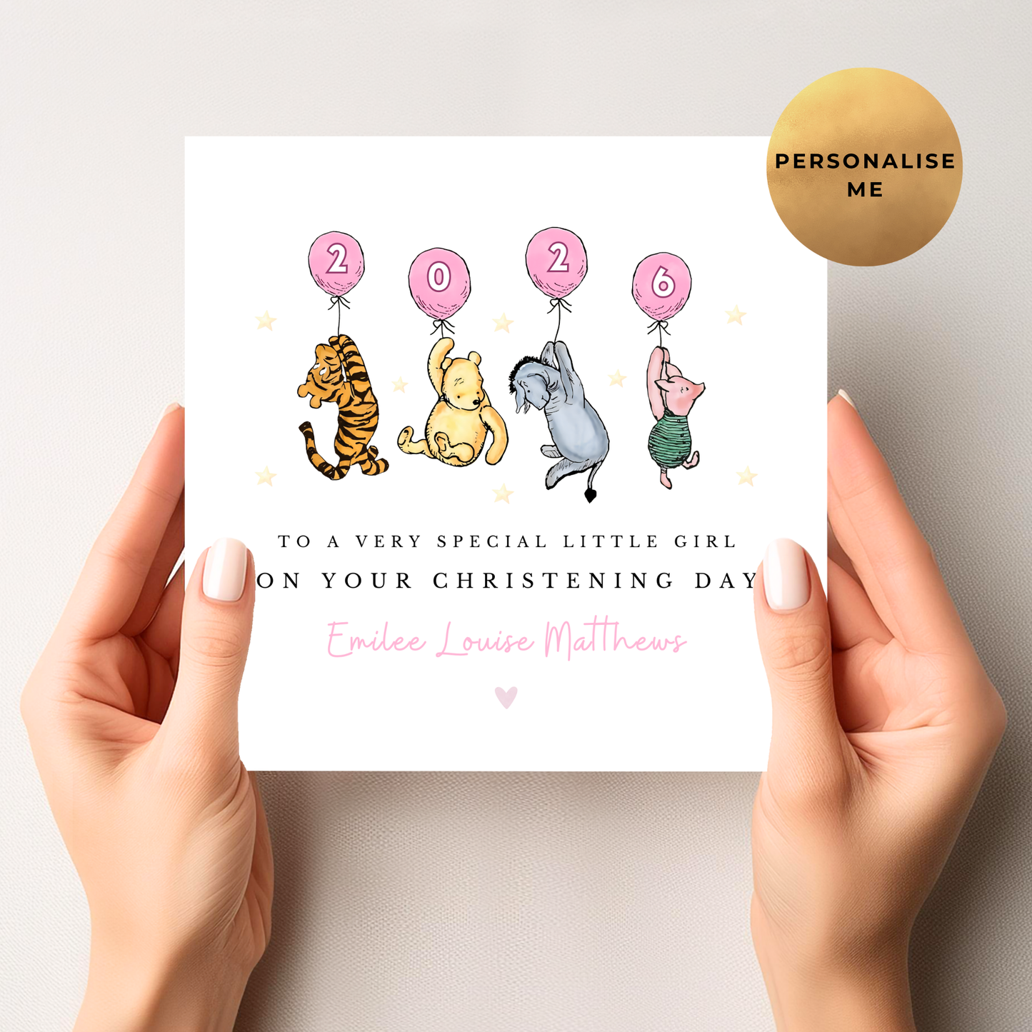 Winnie The Pooh Religious Occasion Card For Little Girl