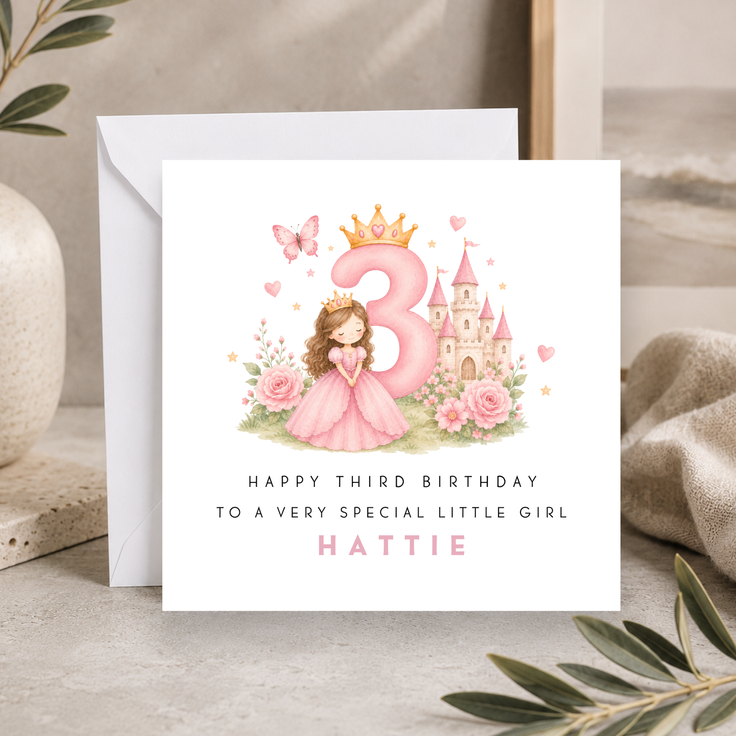 Princess 3rd Birthday Card