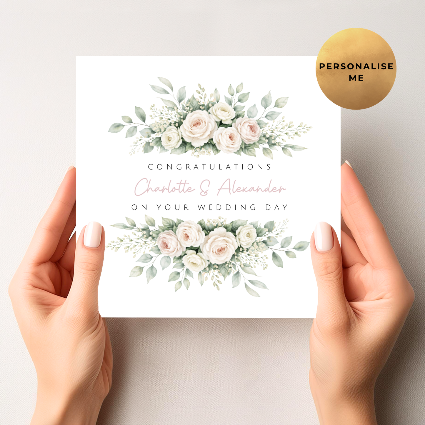 Delicate Floral Wedding Card