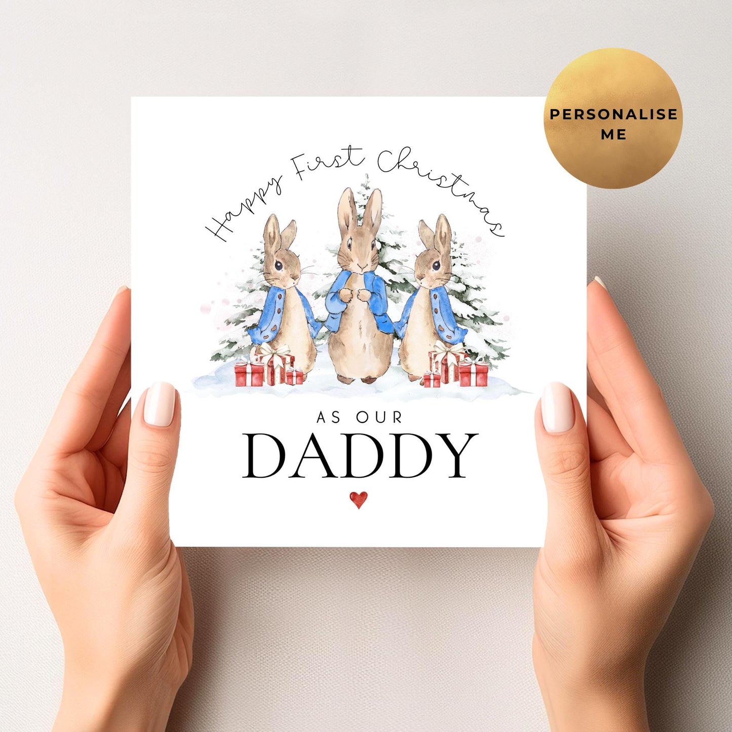 Peter Rabbit First Christmas As My Daddy Card From Twins