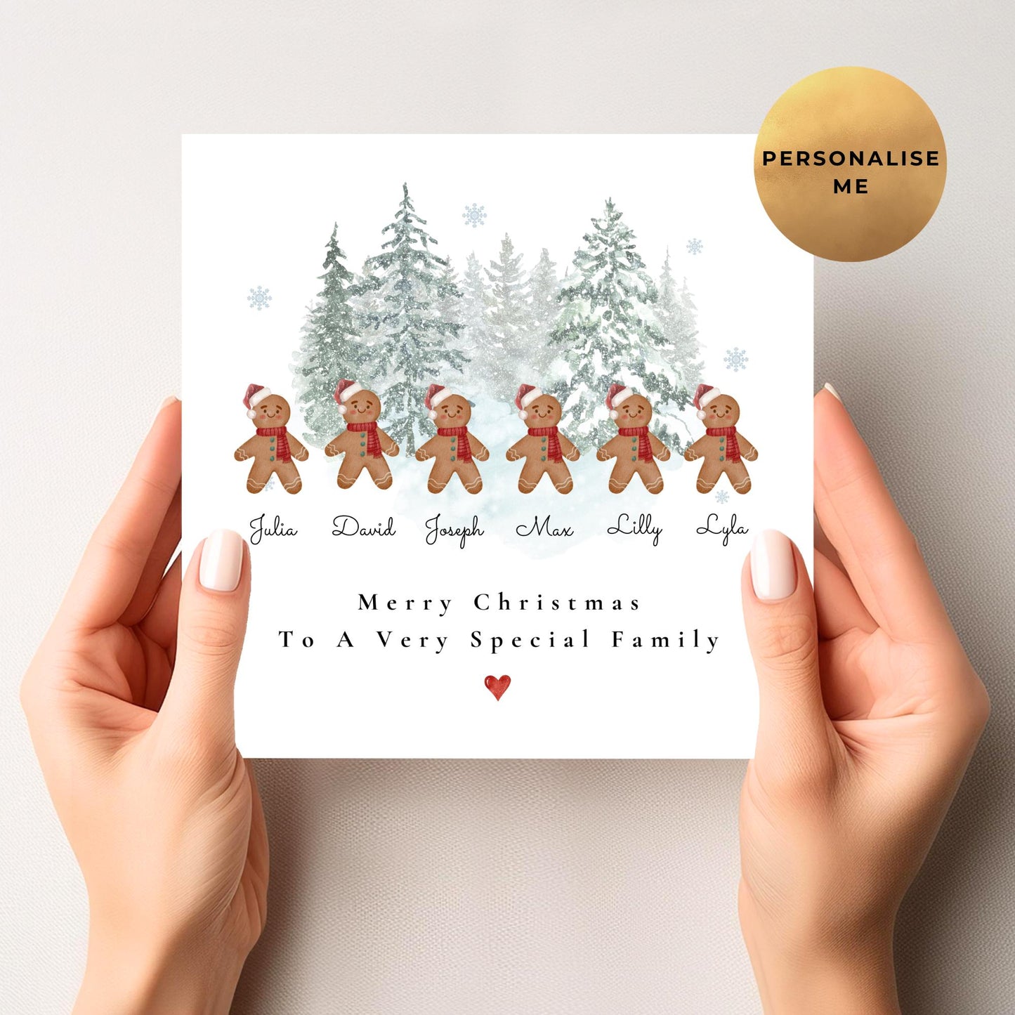 Gingerbread Family Christmas Card